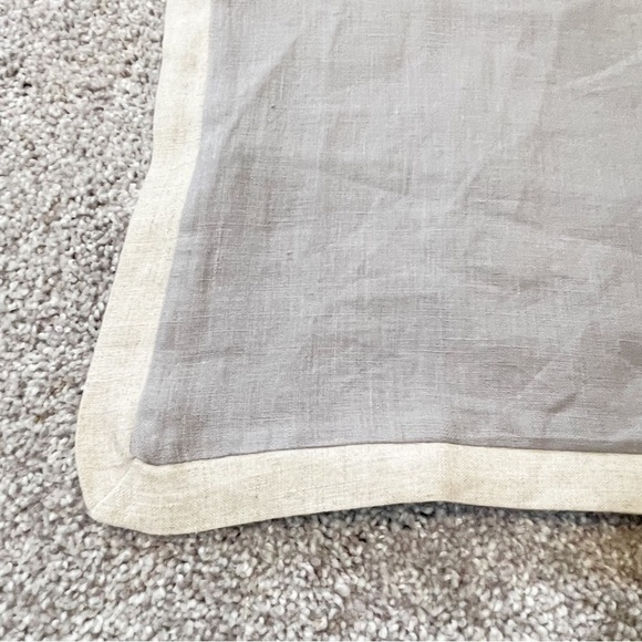 HARBOR HOUSE 100% Linen Gray Beige Bordered Replacement King Pillow Sham 22”X38” - Picture 3 of 6